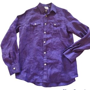 Murano Purple Casual Button Down Shirt